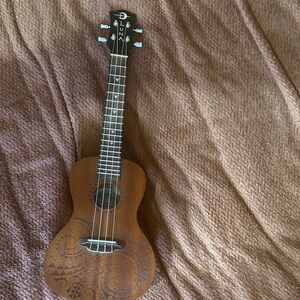 Luna Brown Ukulele with Artistic Design